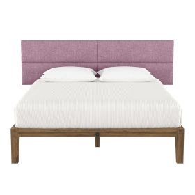 Jaxx Panelist Modern Padded Headboard â€“ Set of 4 Wall Mounted Panels (Each 11.25" x 38")- King, Plum Microvelvet