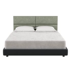 Jaxx Panelist Modern Padded Headboard â€“ Set of 4 Wall Mounted Panels (Each 11.25" x 30") - Queen, Cypress Green Microvelvet