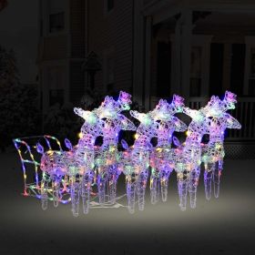 Reindeers & Sleigh Christmas Decoration 320 LEDs Acrylic
