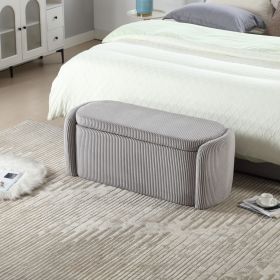 COOLMORE Storage Ottoman,Bedroom End Bench,Upholstered Fabric Storage Ottoman with Safety Hinge, Entryway Padded Footstool