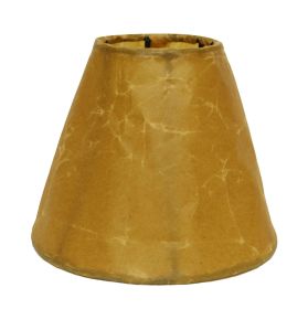 Slant Crinkle Paper Empire Chandelier Lampshade with Flame Clip, Brown (Set of 6)