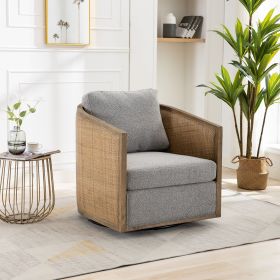 COOLMORE Swivel Barrel Chair, Comfy Round Accent Sofa Chair for Living Room, 360 Degree Swivel Barrel Club Chair, Leisure Arm Chair for Nursery, Hotel (Color: as Pic)